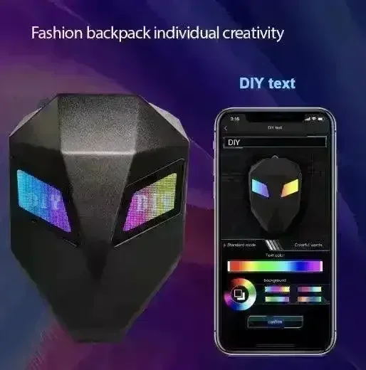 Glowing Eyes 3D LED Display Knight Backpack - Image 11
