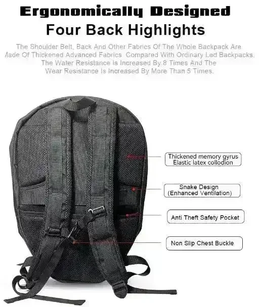 Glowing Eyes 3D LED Display Knight Backpack - Image 7
