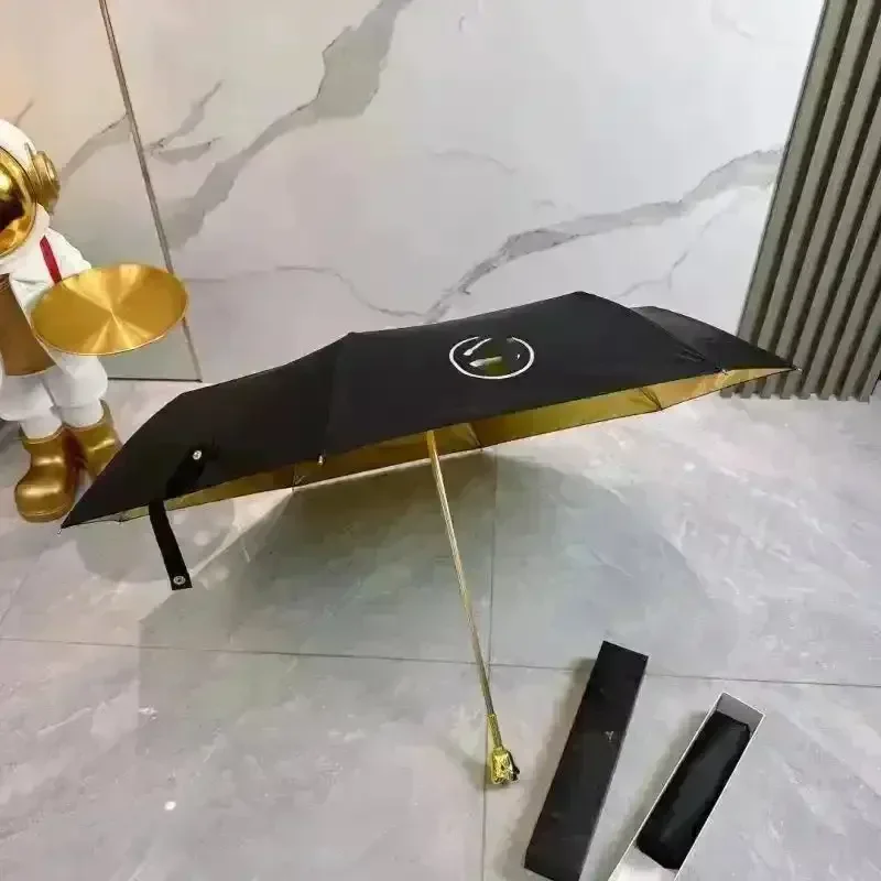 Golden Rose Luxury Tri-Fold Umbrella - Image 4
