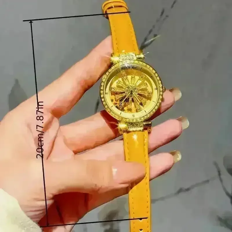 Golden Sunflower Rotating Dial Watch - Image 7