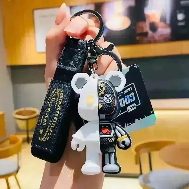 Half Skull Body Mechanical Bear 3D Keychain - Image 4