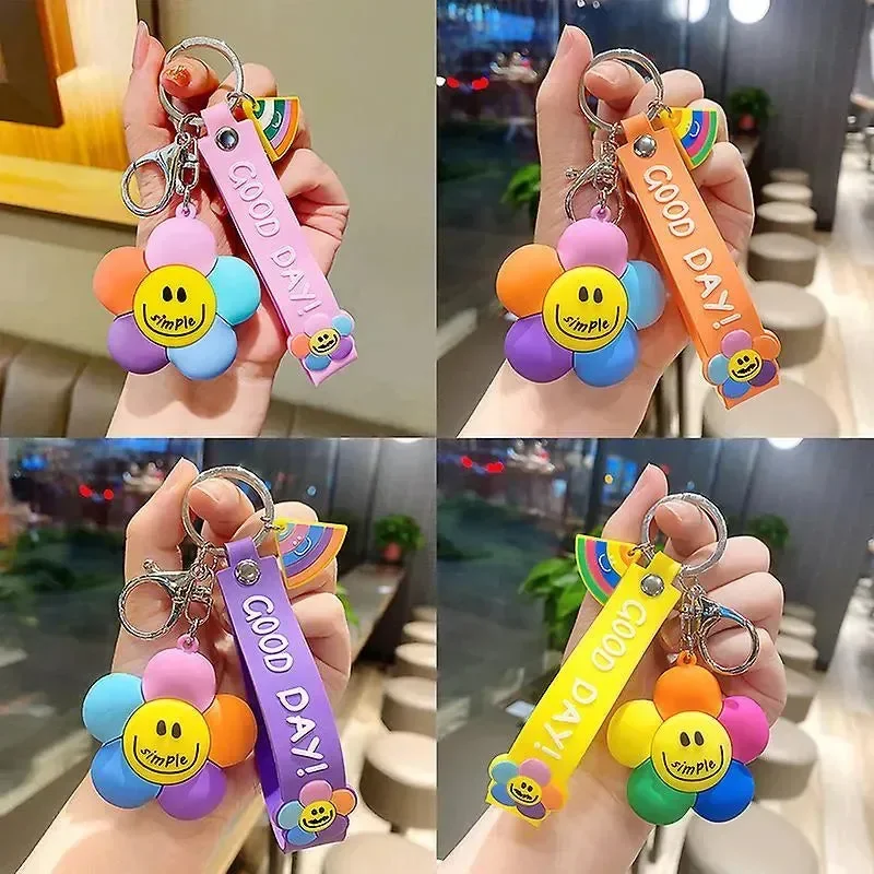 Happy Bloom Smiley Flower Keychain - Image 3
