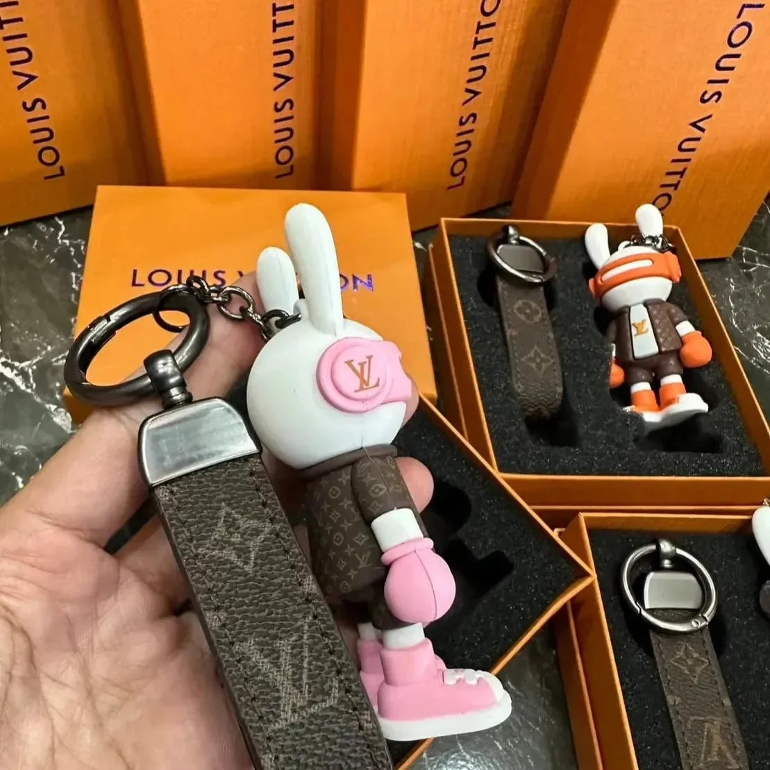 Headphone Bunny Monogram Keychain - Image 2