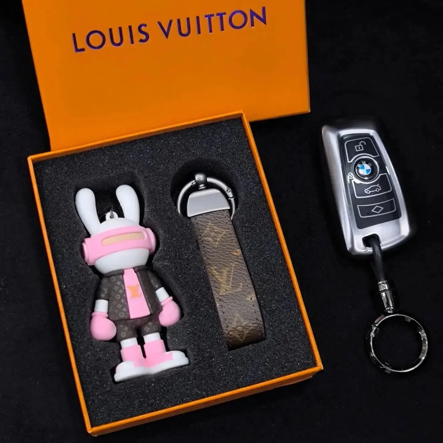 Headphone Bunny Monogram Keychain - Image 6
