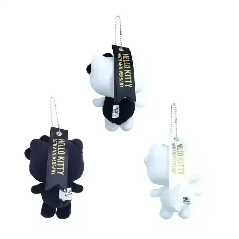 Hello Kitty 50th Anniversary B&W Plush Keychain - Image 2