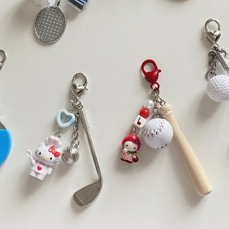 Hello Kitty Sports Ace Metal Keychain - Image 3