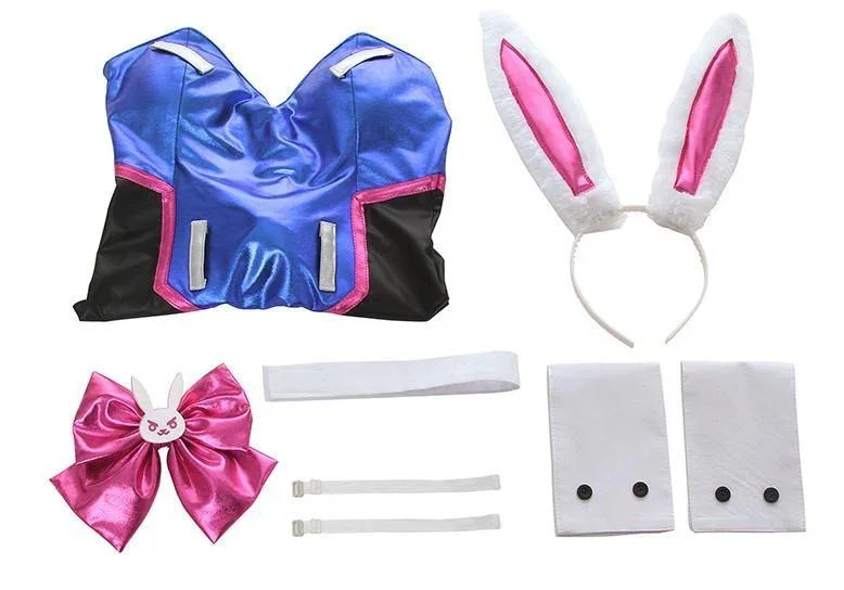 Holographic D.Va Gamer Bunny Cosplay Set - Image 11
