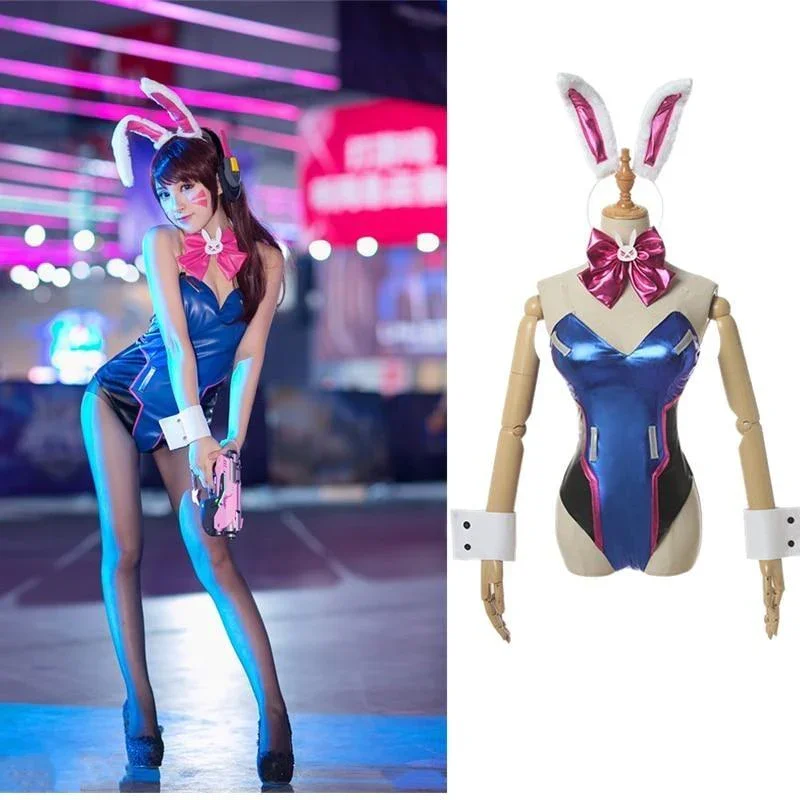 Holographic D.Va Gamer Bunny Cosplay Set - Image 2