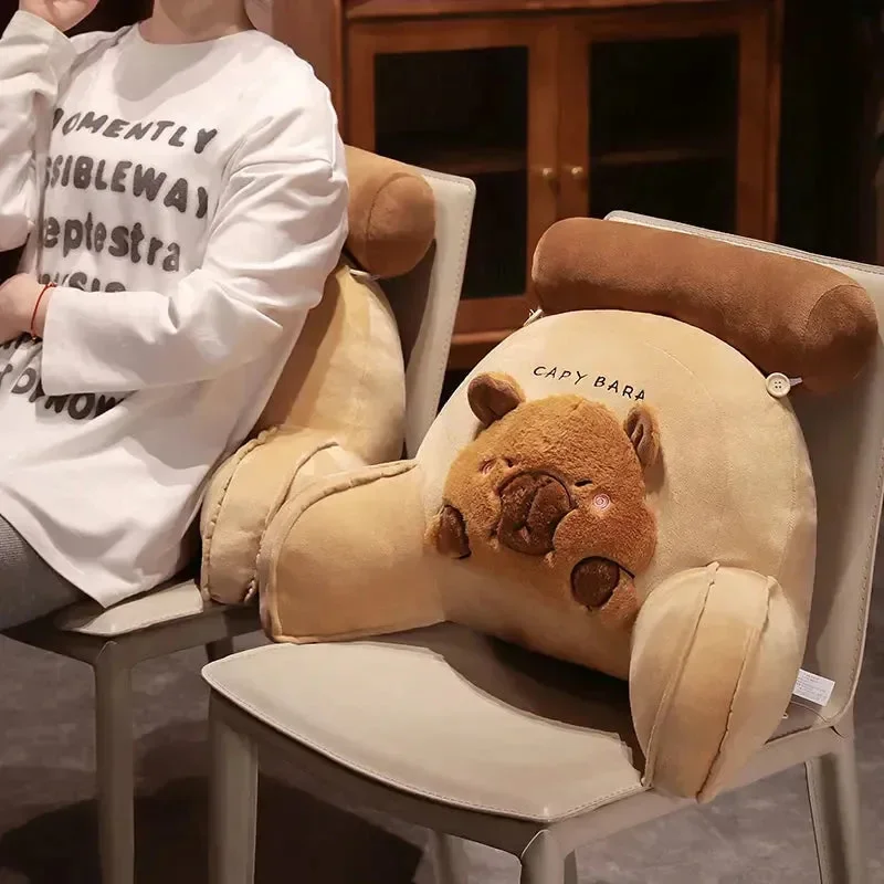 Capybara Cushion Plush Backrest Seat - Image 5