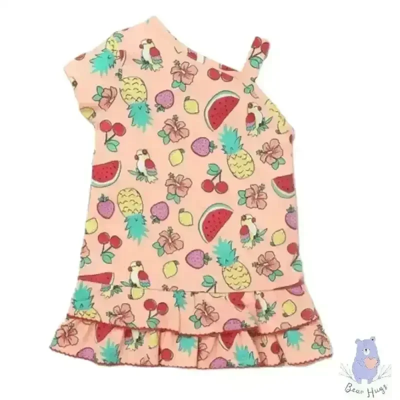 Kids Fruit Print One-Shoulder Shift Dress - Image 2