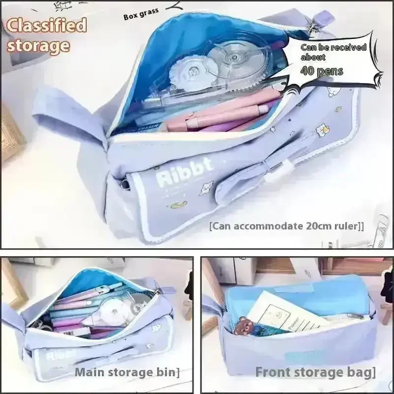 Kawaii Rabbit Bow Pencil Pouch - Image 2