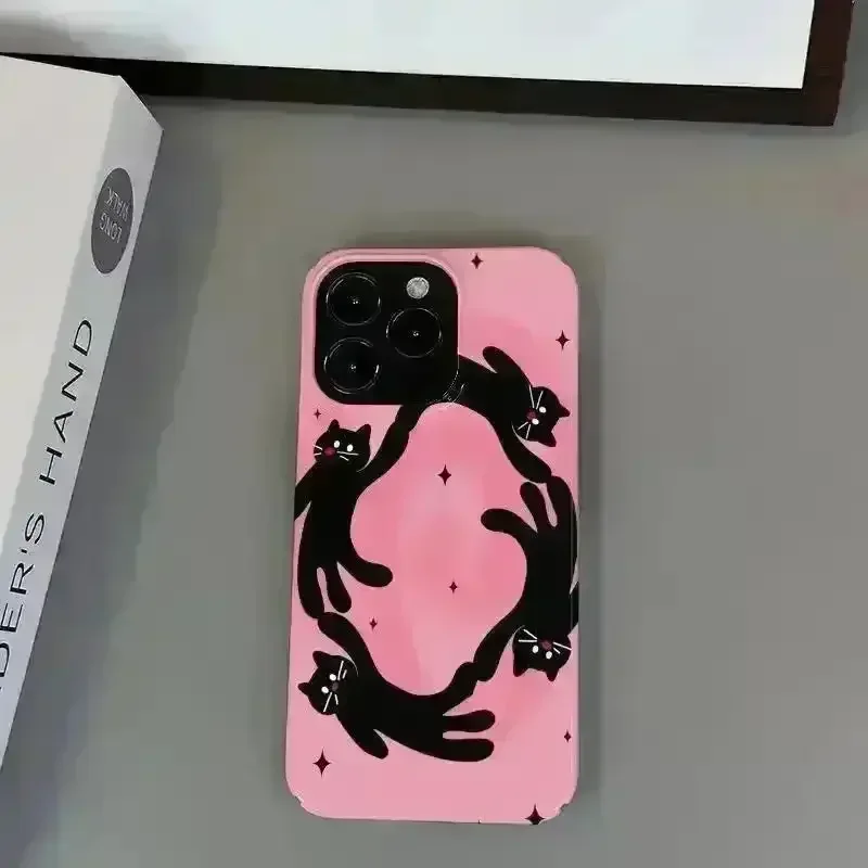 Korean INS Cartoon Dancing Cat Phone Case (For iPhones) - Image 4