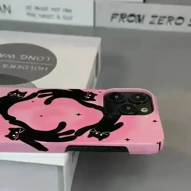 Korean INS Cartoon Dancing Cat Phone Case (For iPhones) - Image 5