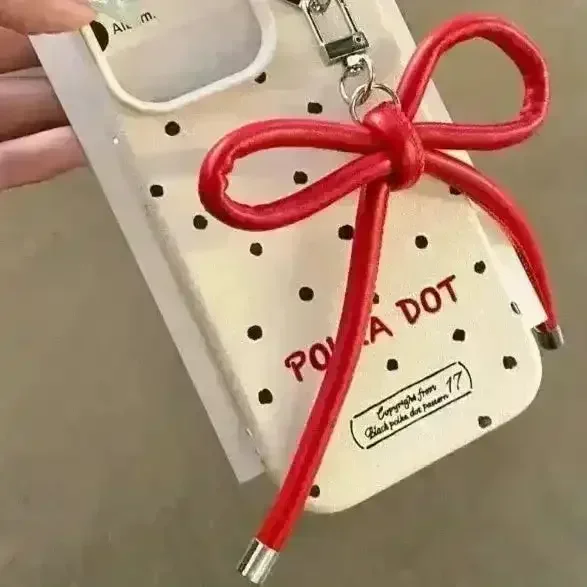 Korean Spotted Bow Phone Case (For iPhones) - Image 2