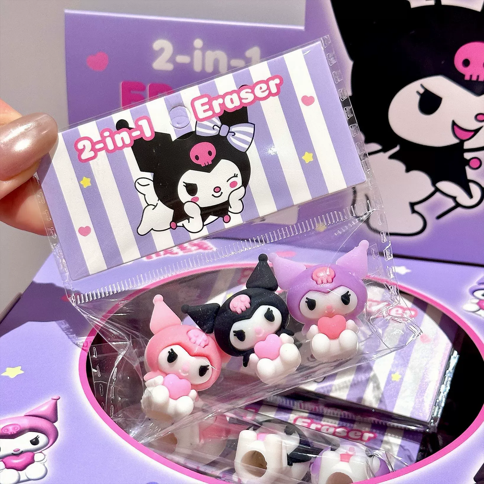 Kuromi 2-in-1 Eraser & Pencil Protective Cap