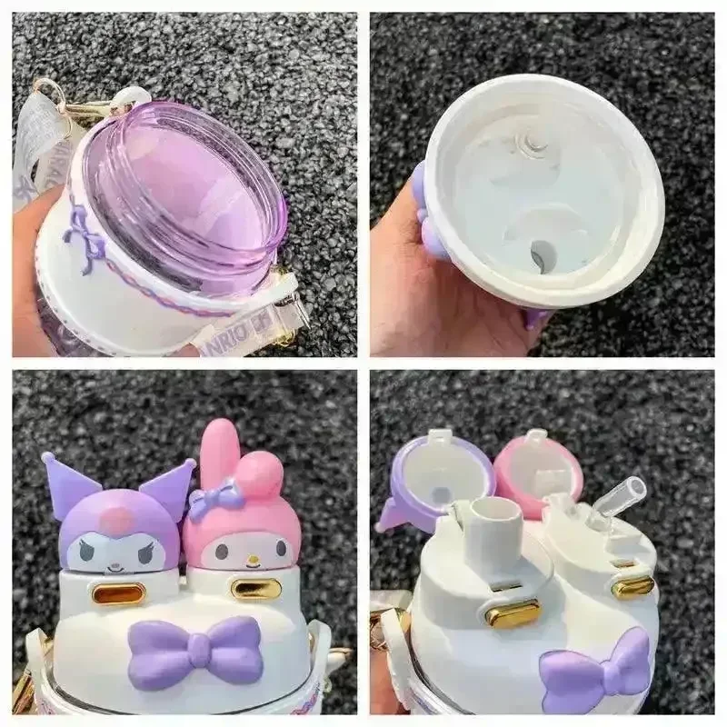 Sanliou Kuromi 2 in 1 Lolita Straw Bottle (700 ml) - Image 8