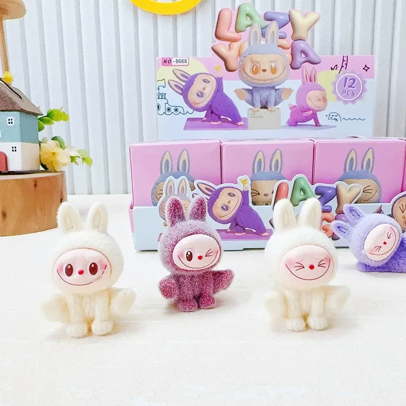 Labubu Mini Lazy Yoga Flocked Blind Box - Image 3
