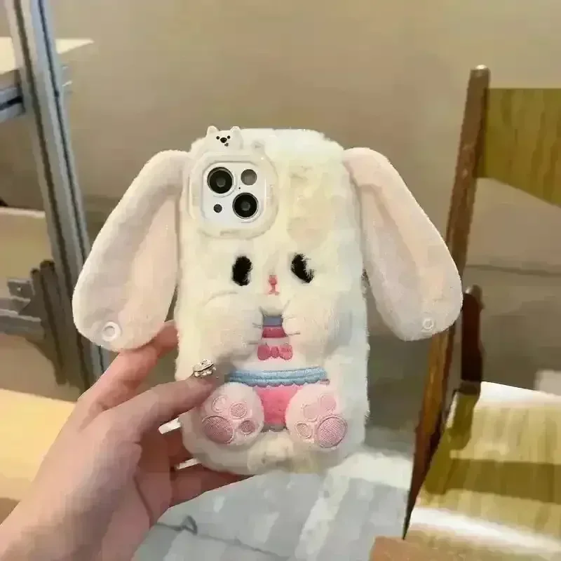 Long Eared Rabbit Plush Phone Case (For iPhones) - Image 3