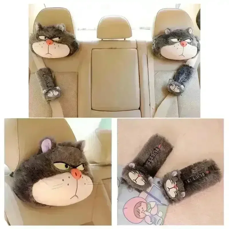 Lucifer Cat Car Headrest and Seatbelt Protector - Image 2