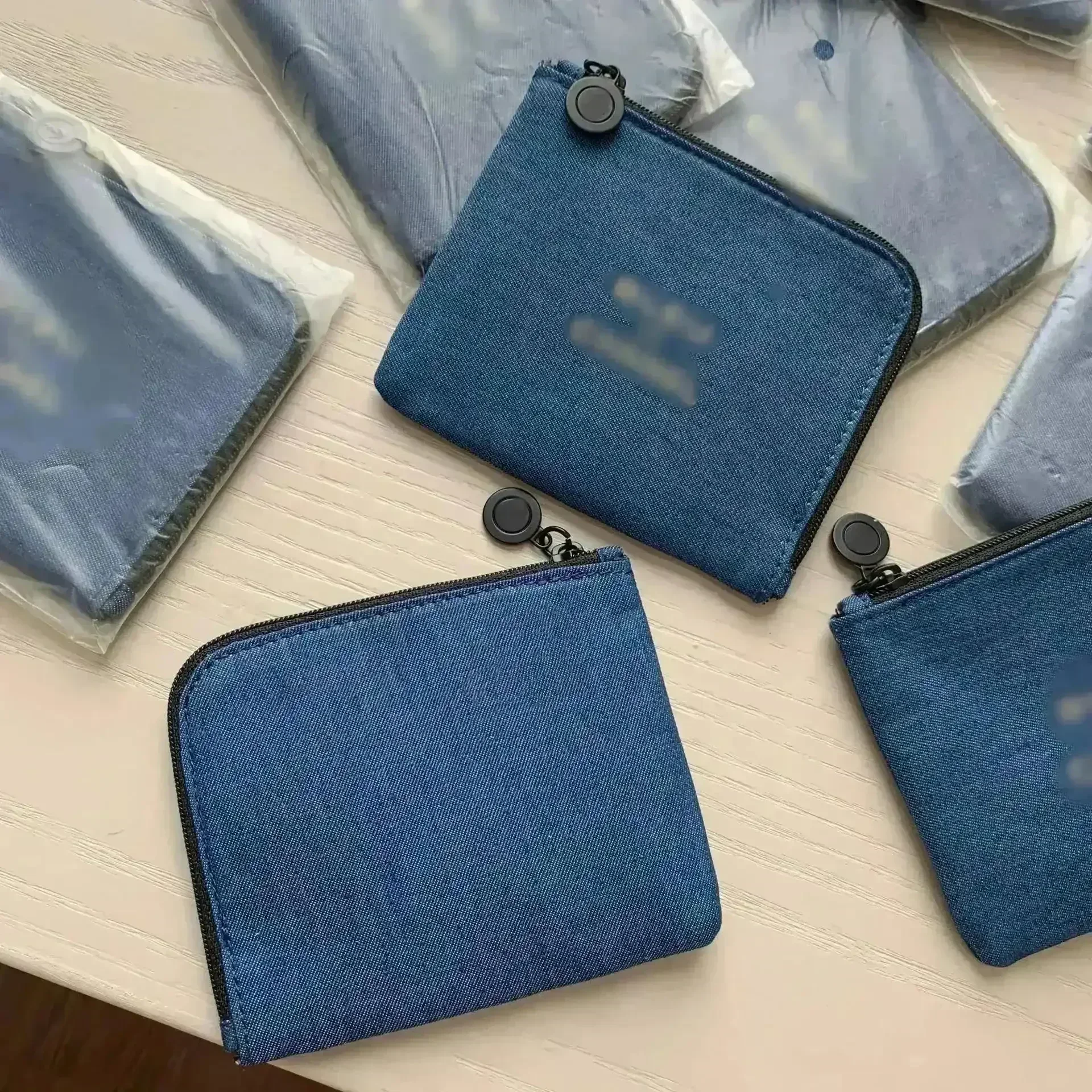 Luxe Blue Denim Coin & Card Purse - Image 8