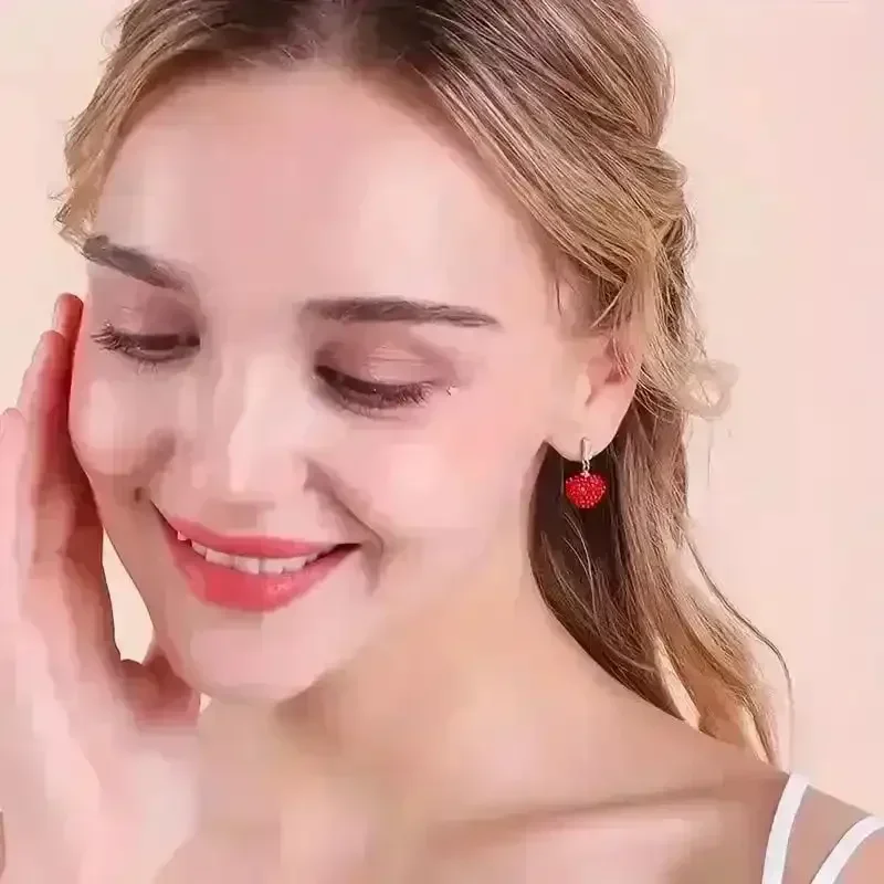 Luxurious Red Heart Dangle Earrings - Image 3