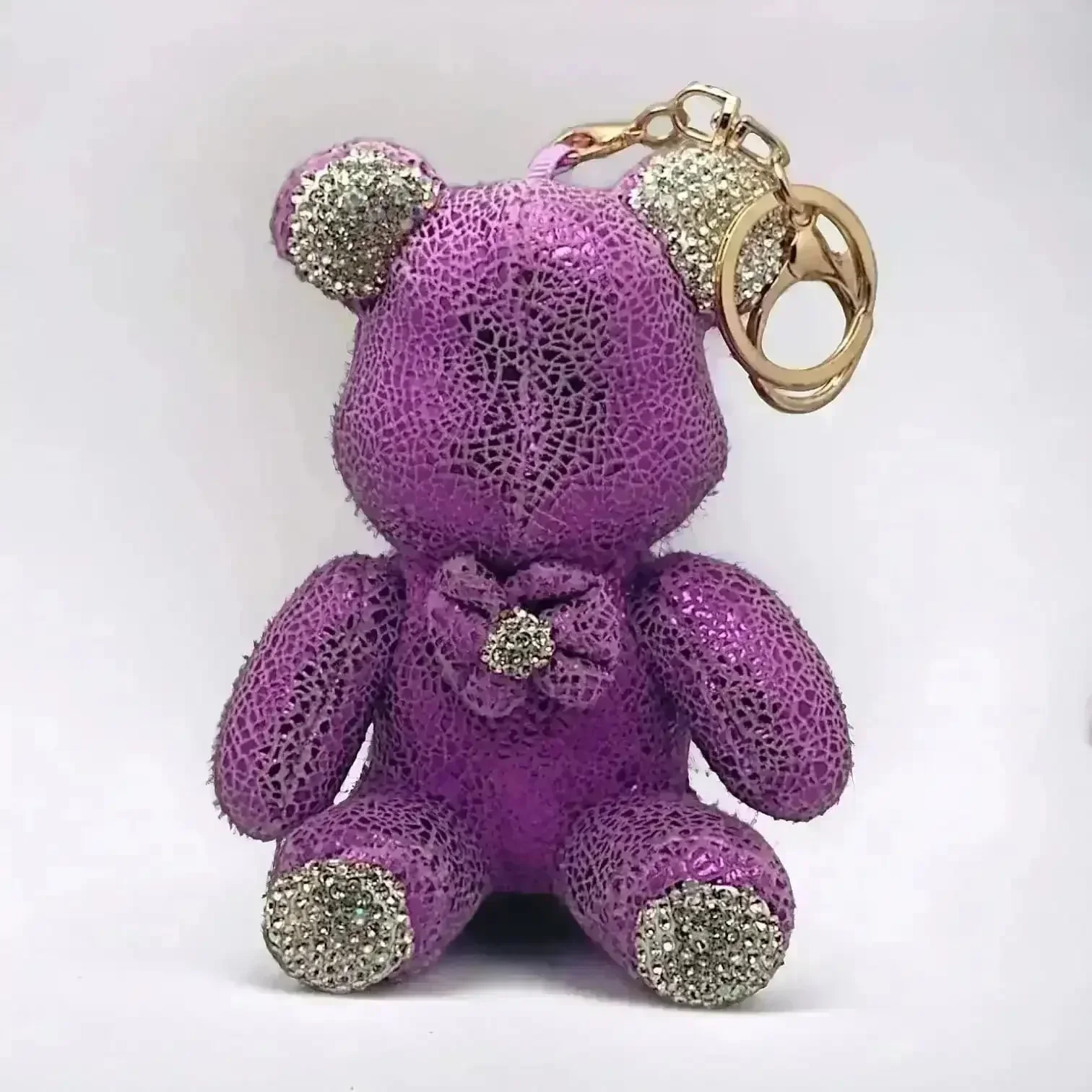 Luxurious Rhinestone Teddy Keychain - Image 8