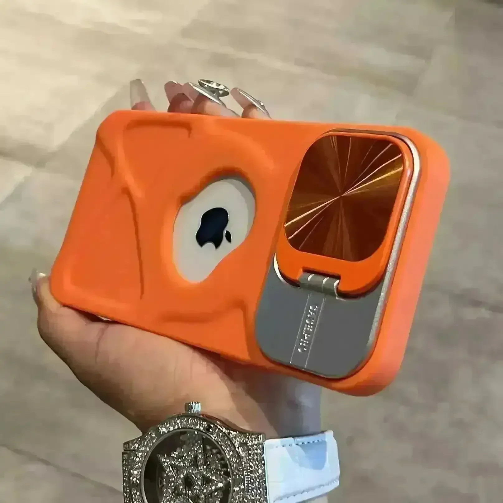 Luxury Flip Up Bracket Camera Protect Case (For iPhones) - Image 3