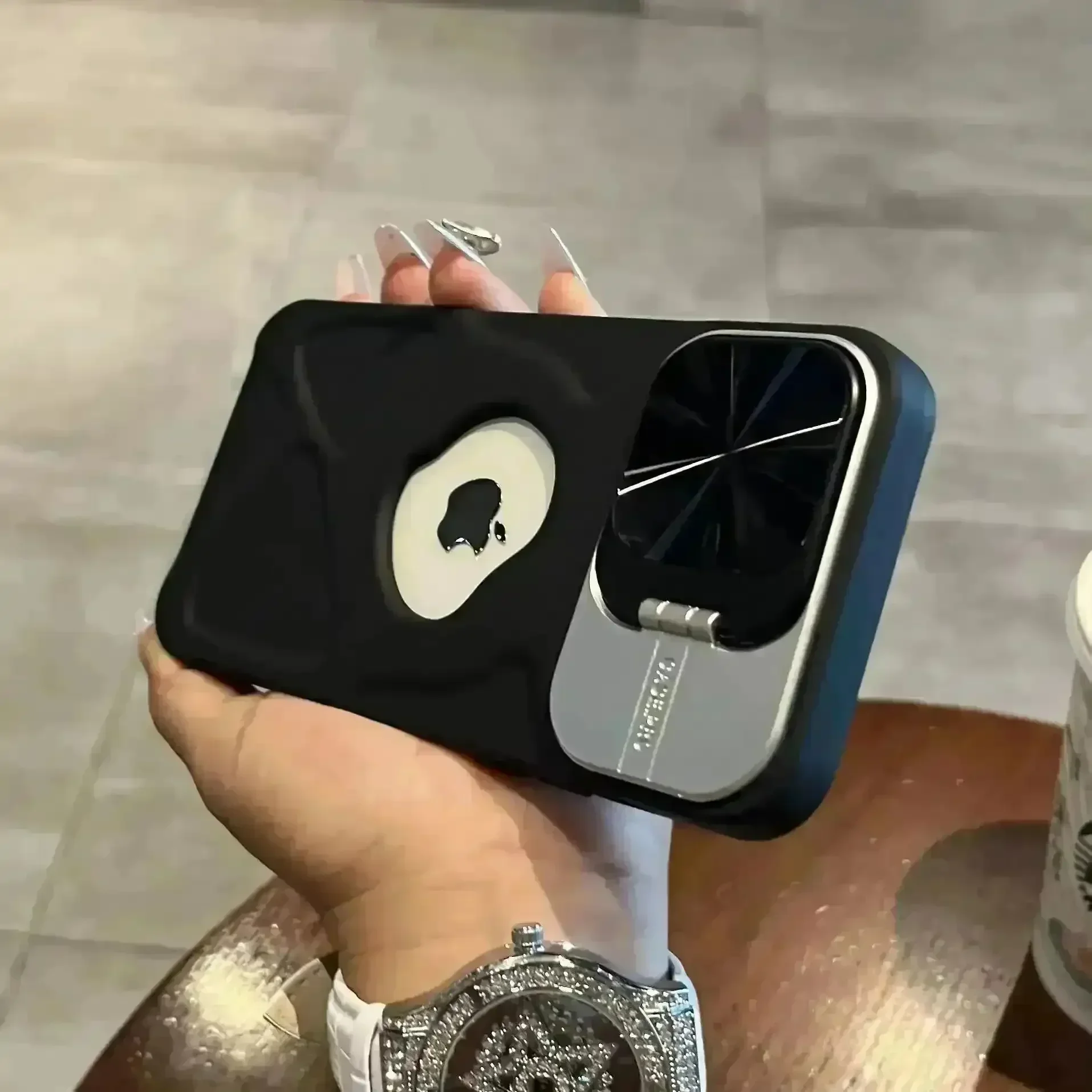 Luxury Flip Up Bracket Camera Protect Case (For iPhones) - Image 5