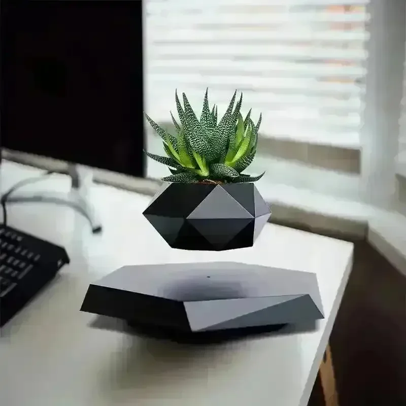 Magnetic Levitating Mini Rotating Flower Pot - Image 3