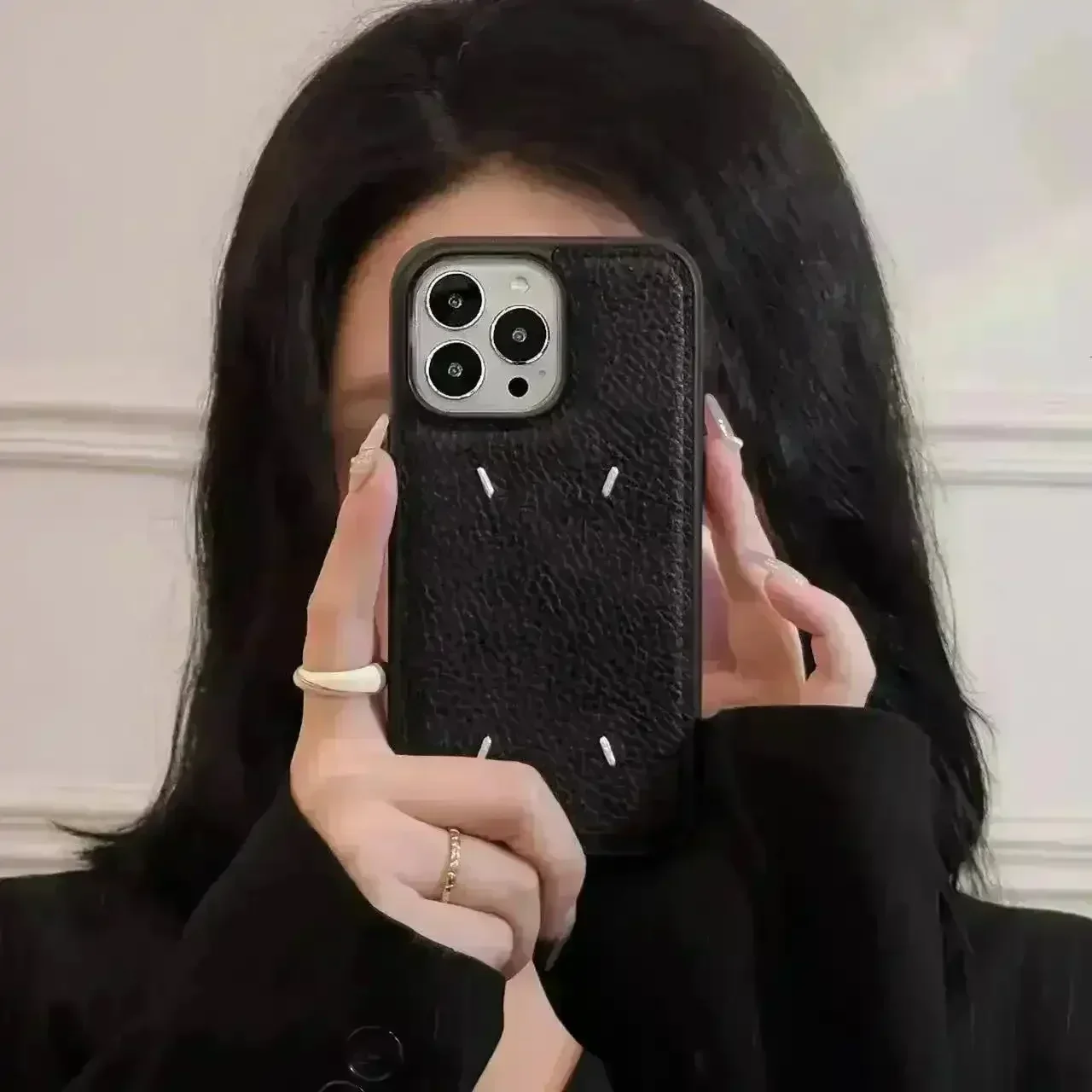 Maison Margiela Minimal Leather Phone Case (For iPhones) - Image 4