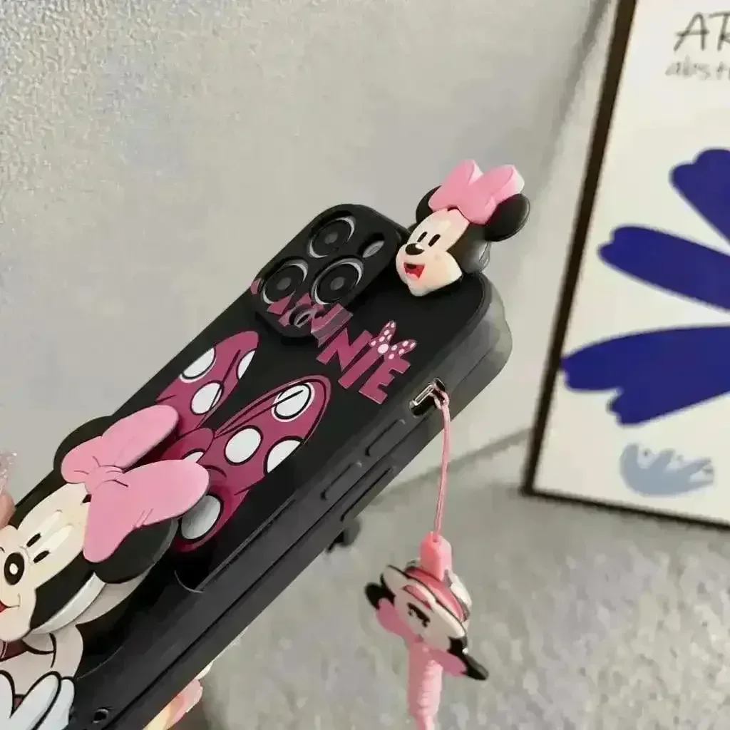 Mickey Minnie Casual Phone Case with Strap (For iPhones) - Image 4