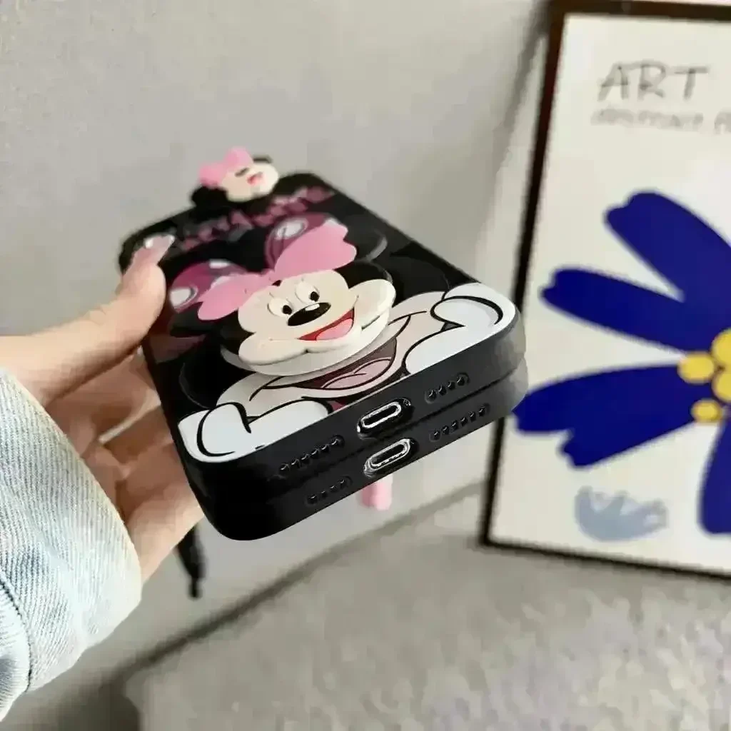 Mickey Minnie Casual Phone Case with Strap (For iPhones) - Image 5