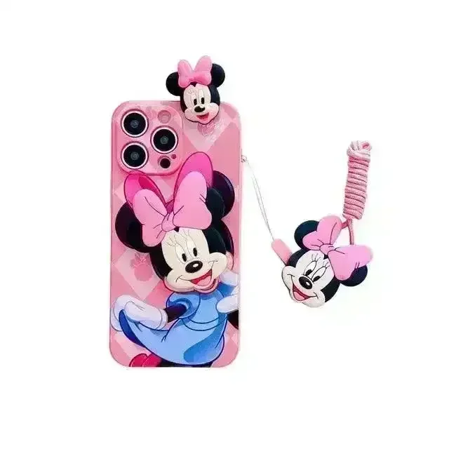 Mickey Minnie Cute Phone Case with Strap (For iPhones) - Image 7