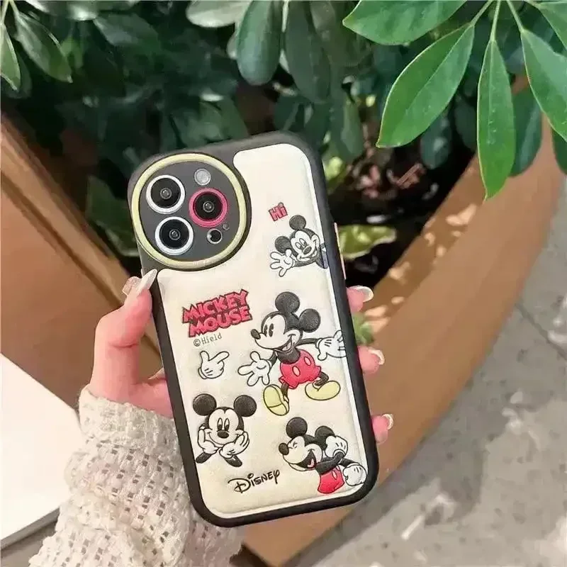 Mickey Mouse Leather Embossed Cover for All iPhone Models - Image 4