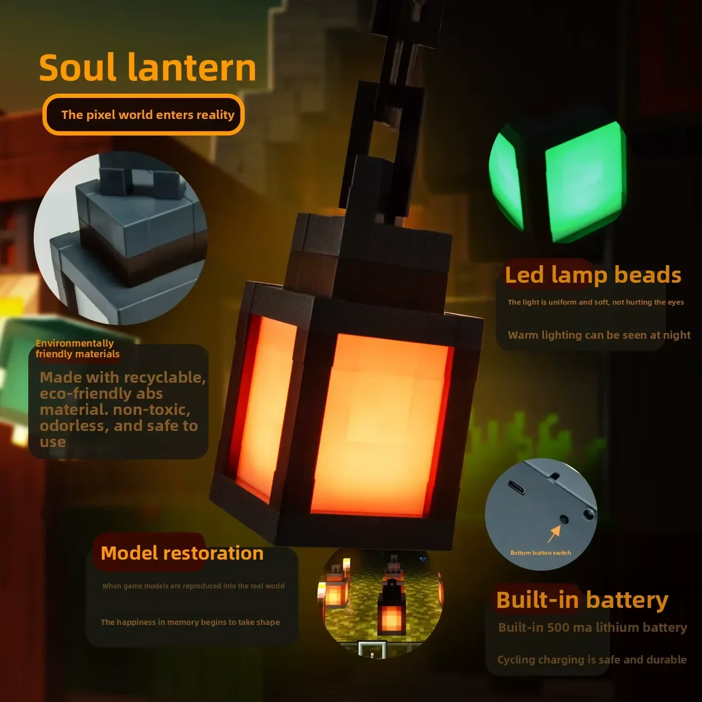 Minekraft Overworld Lantern Lamp - Image 2