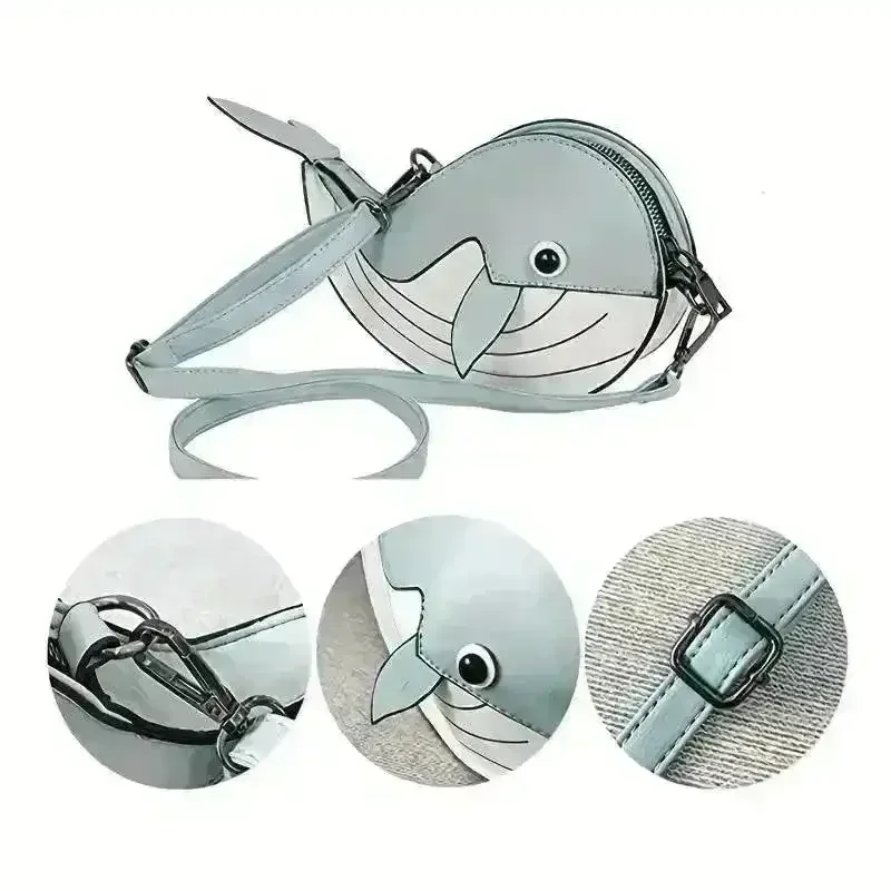 Minimalist Whale Design Shoulder Bag - Image 6