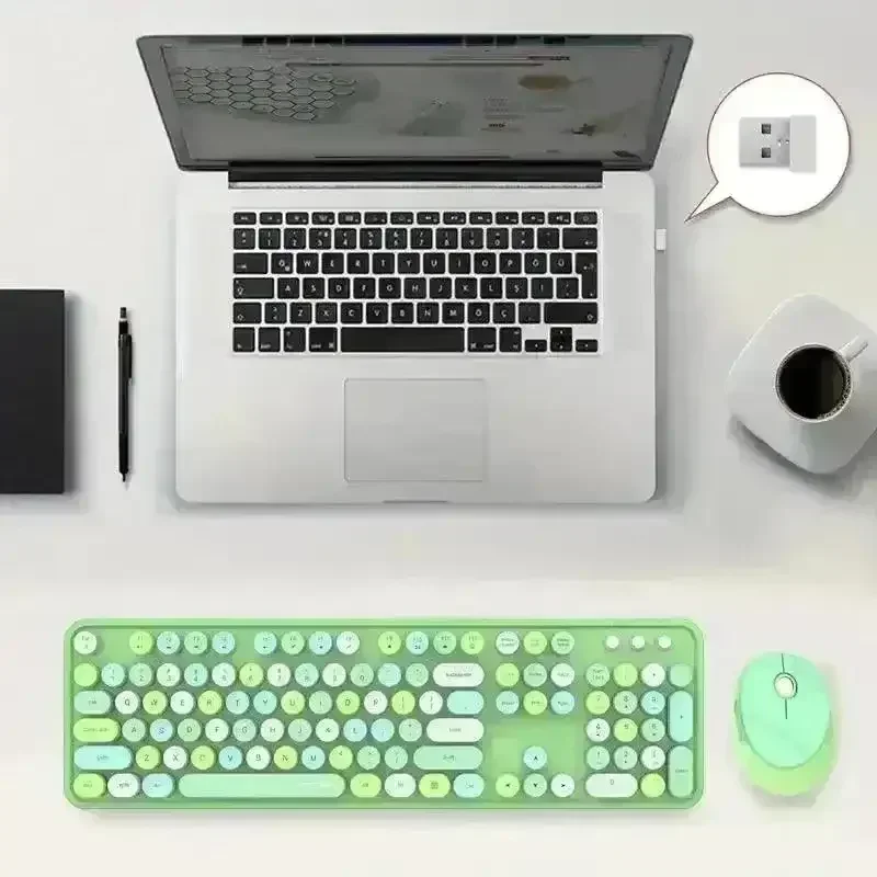 Mofii Wireless Retro Style Punk Mouse And Keyboard Kit - Image 5