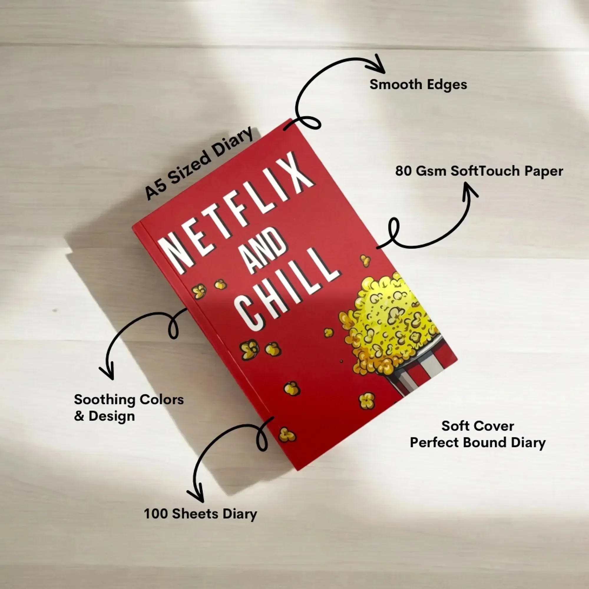 Netflix And Chill A5 Notebook - Image 2
