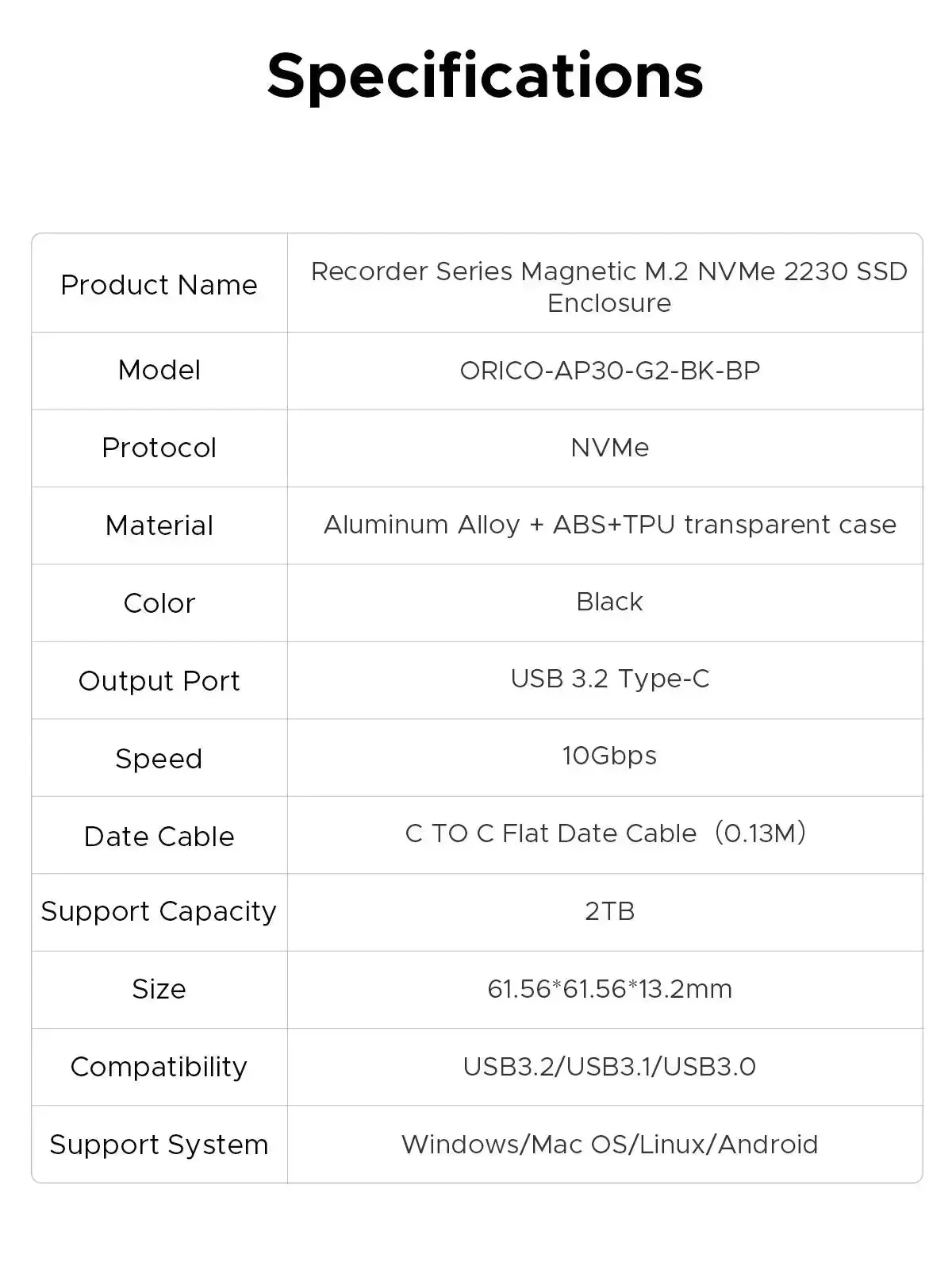ORICO Magnetic 2230 M.2 NVMe SSD Enclosure - Image 16