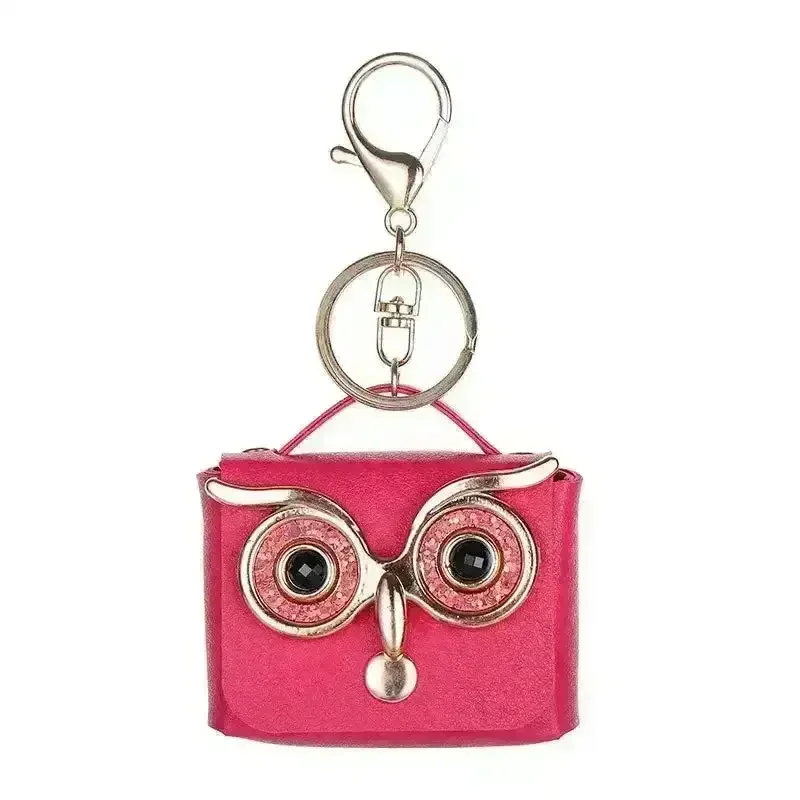 Owl Eye Leather Coin Purse Keychain - Image 12