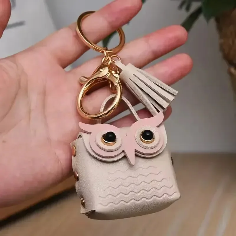Owl Eye Leather Coin Purse Keychain - Image 17