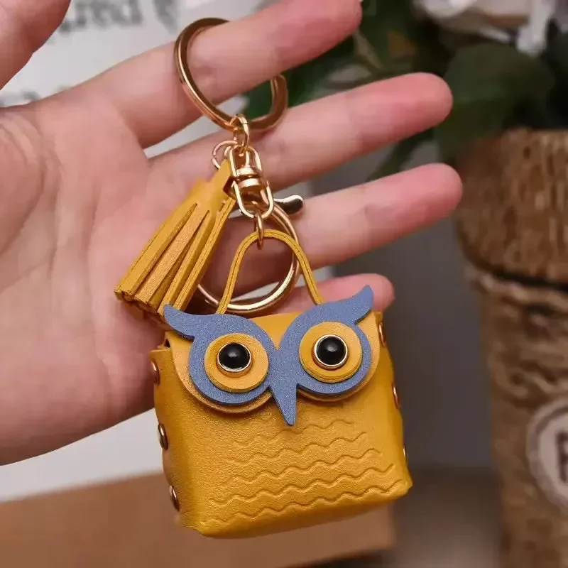 Owl Eye Leather Coin Purse Keychain - Image 19