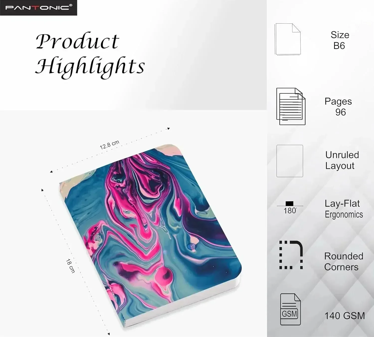Pantone Abstract Canvas B6 Notebook - Image 5