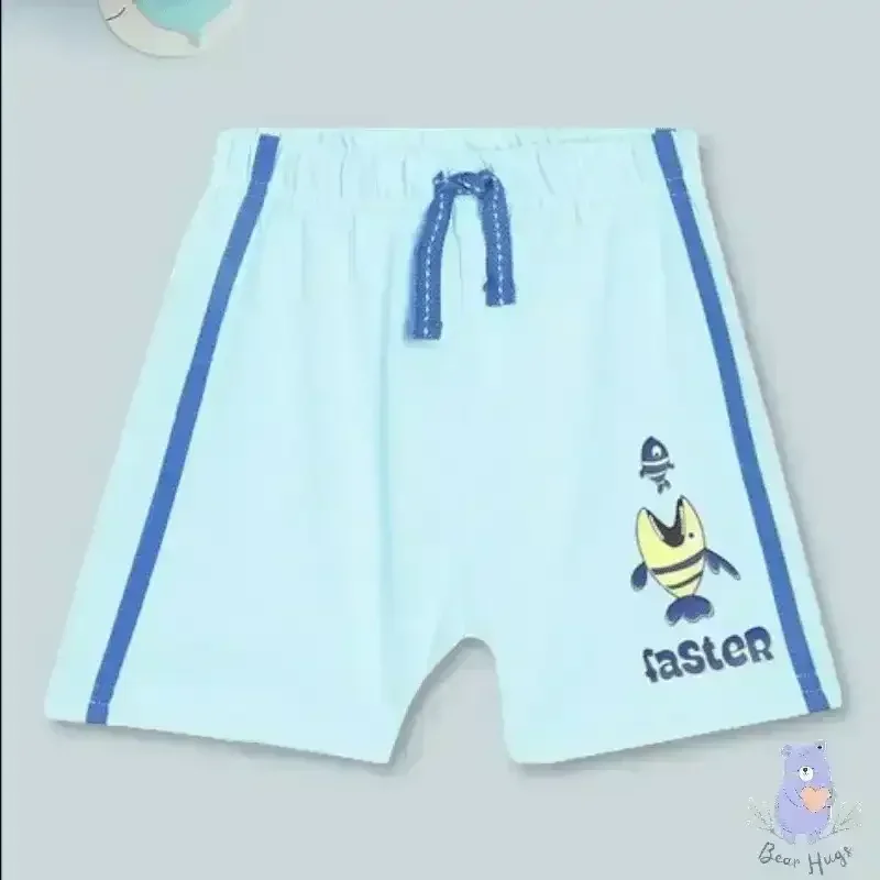 PINK N BLUE Graphic Print Shorts with Drawstring Waist