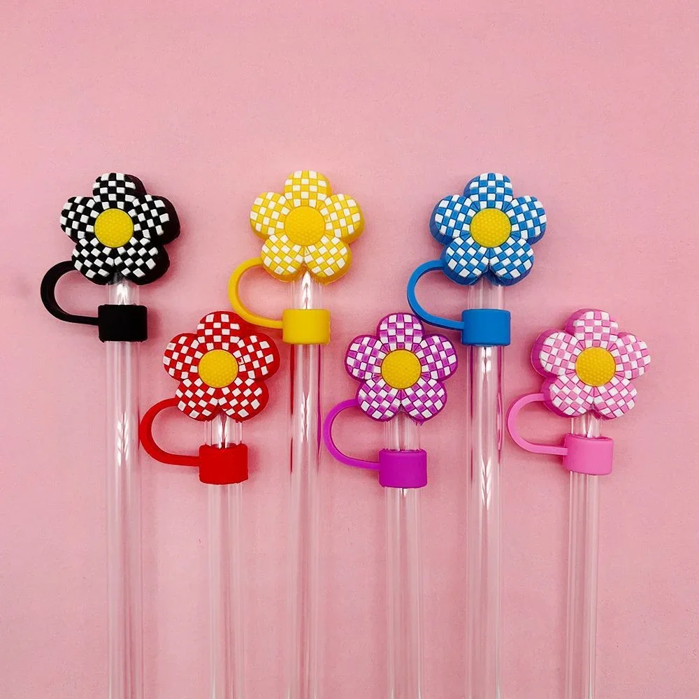 Plaid Floral Silicone Straw Topper - Image 2