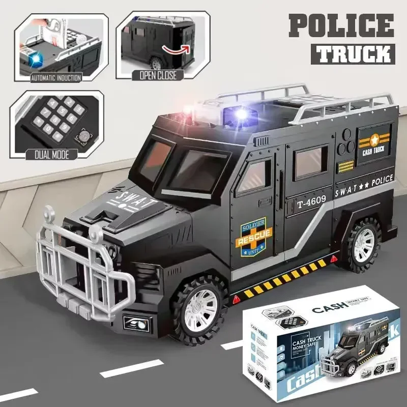 Playful Police Truck Piggy Bank - Image 2