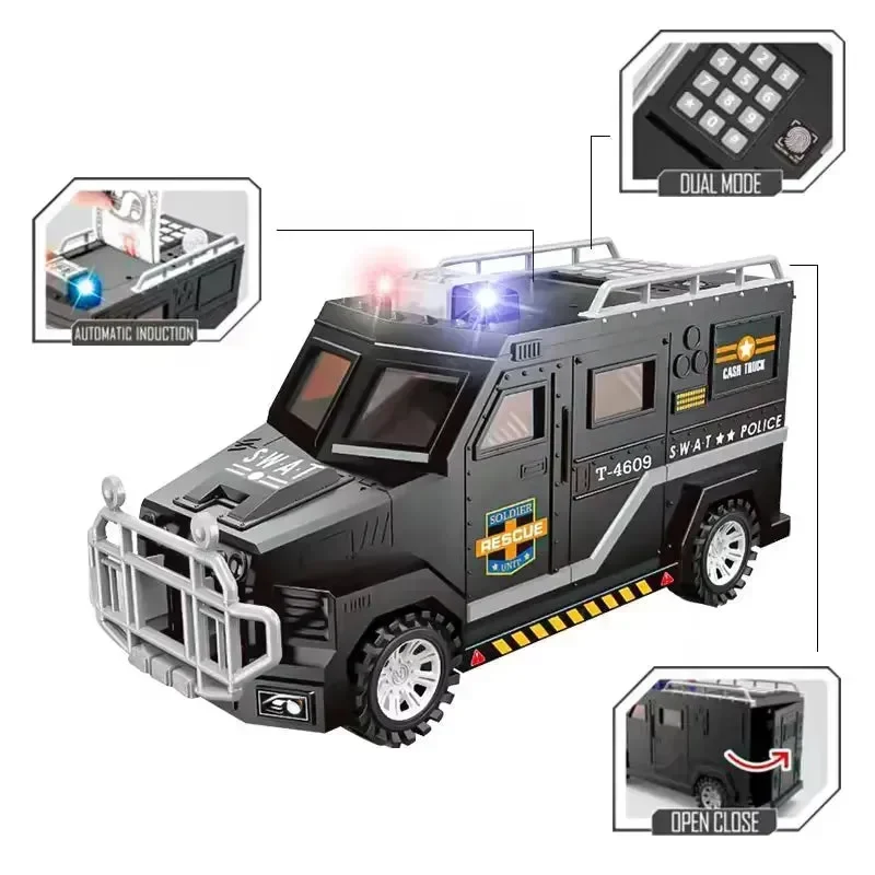 Playful Police Truck Piggy Bank - Image 4