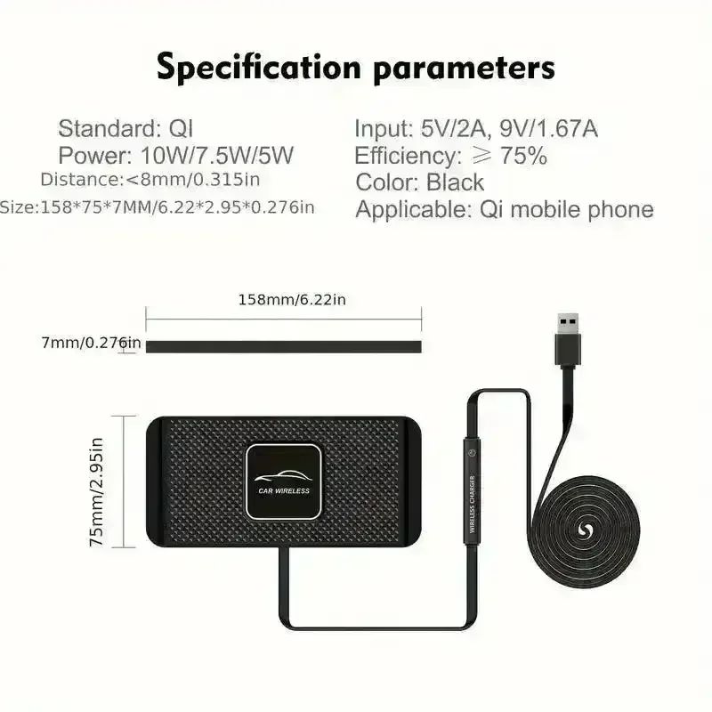 PlugnGo 10W Wireless Car Charger Mat - Image 10