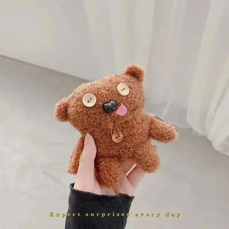 Plush Button Bear AirPods Case - Image 4