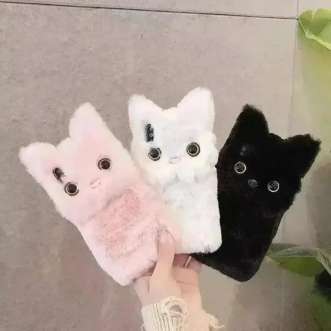 Plush Furry Cat Phone Case (For iPhones)